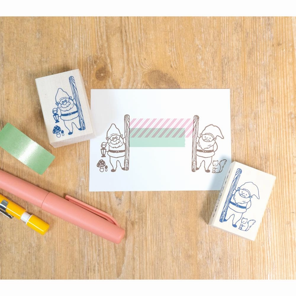 Beverly Companion Rubber Stamp - Gnome & Squirrel locking