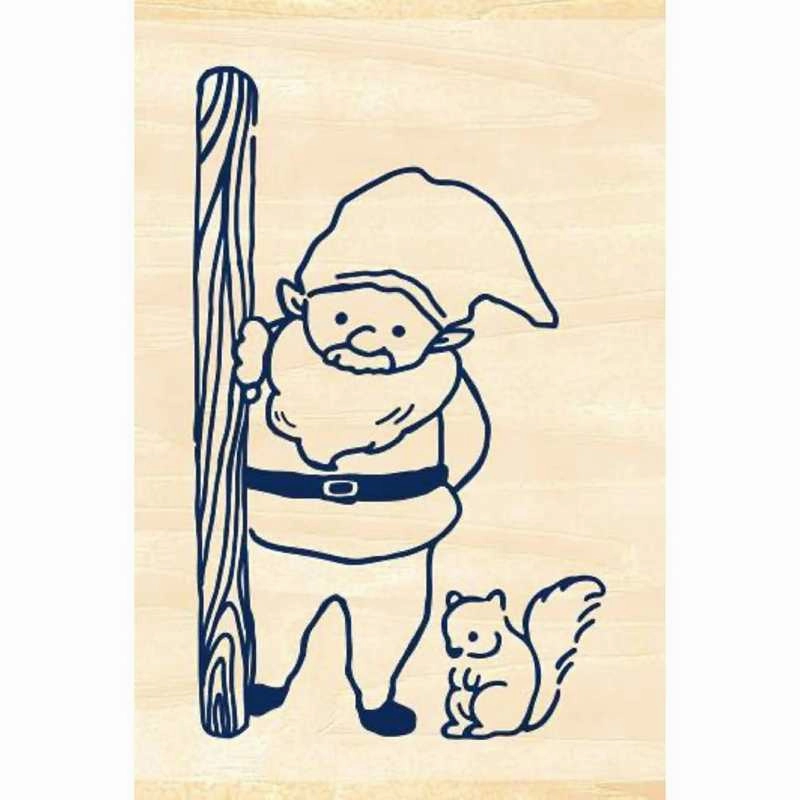 Beverly Companion Rubber Stamp - Gnome & Squirrel rubber