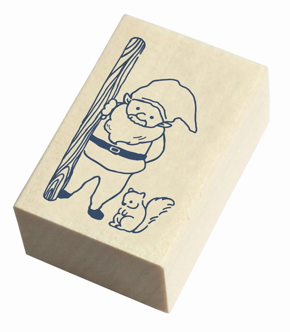 rubber Beverly Companion Rubber Stamp - Gnome & Squirrel