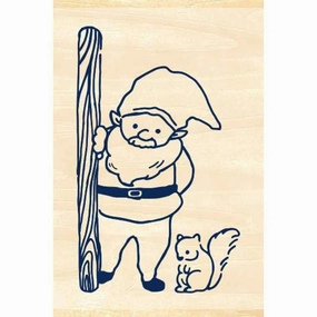 Beverly Companion Rubber Stamp - Gnome & Squirrel rubber