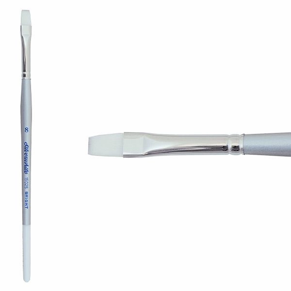 bold shockproof Silverwhite? Short Handle Foundation Watercolor Bright Brush Size 8