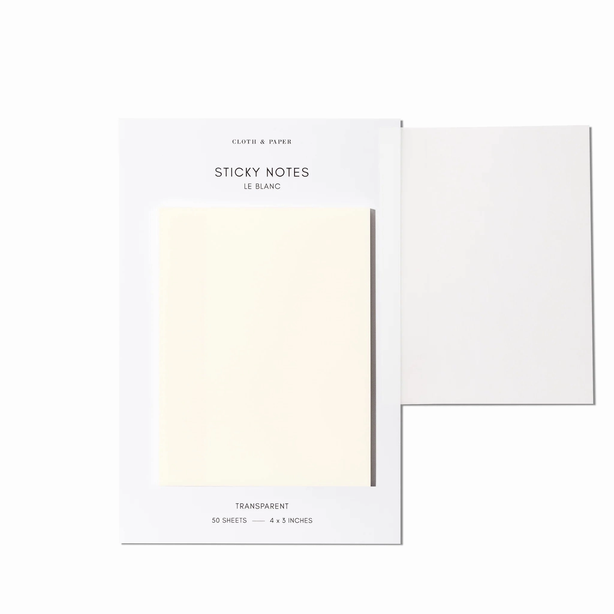 Transparent Rectangular Sticky Notes | Le Blanc | 4X3 essential pastel