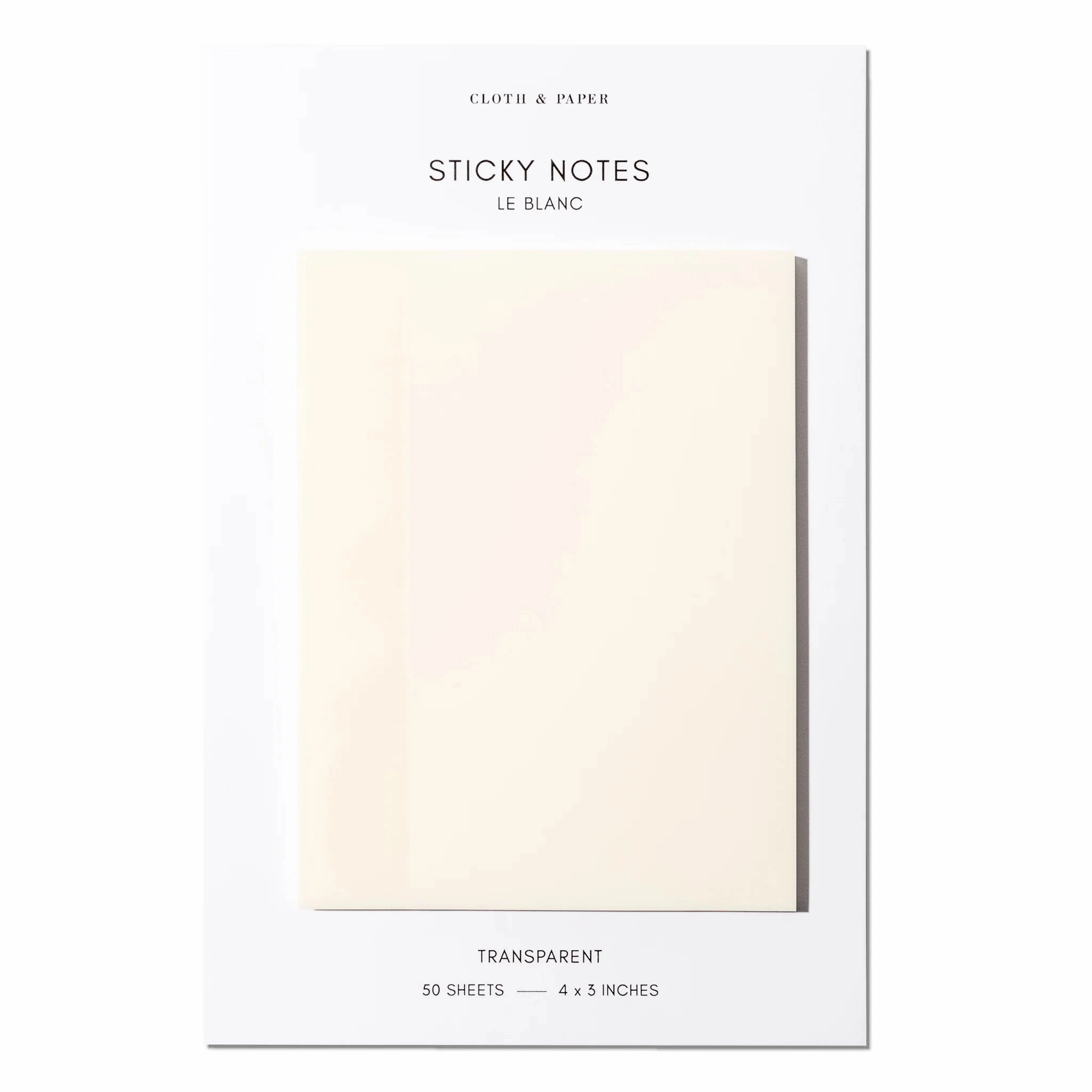 vintage Transparent Rectangular Sticky Notes | Le Blanc | 4X3