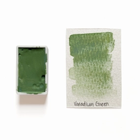 budget Vanadium Green - Artist Grade Handmade Honey Based Watercolor Paint Full Pan 3.2Ml