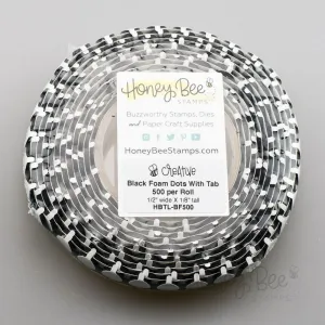 Black Foam Dots With Tab - 1/2" X 1/8" - 500Pk sleek collapsible