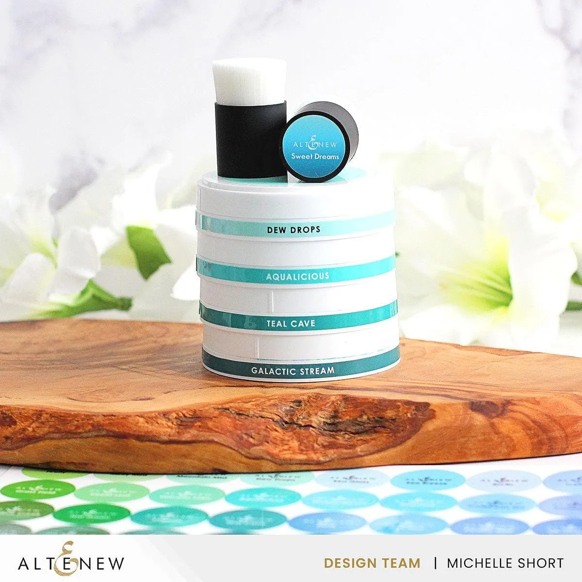 organic Round Ink Pads Label Set - Red Sunset, Sweet Dreams