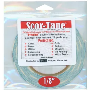 large Scor-Tape 1/8" Wide - 27 Yards Double-Sided Adhesive