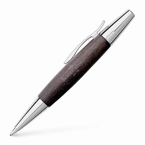 cool Faber-Castell Emotion Wood And Polished Chrome Black Ballpoint Pen