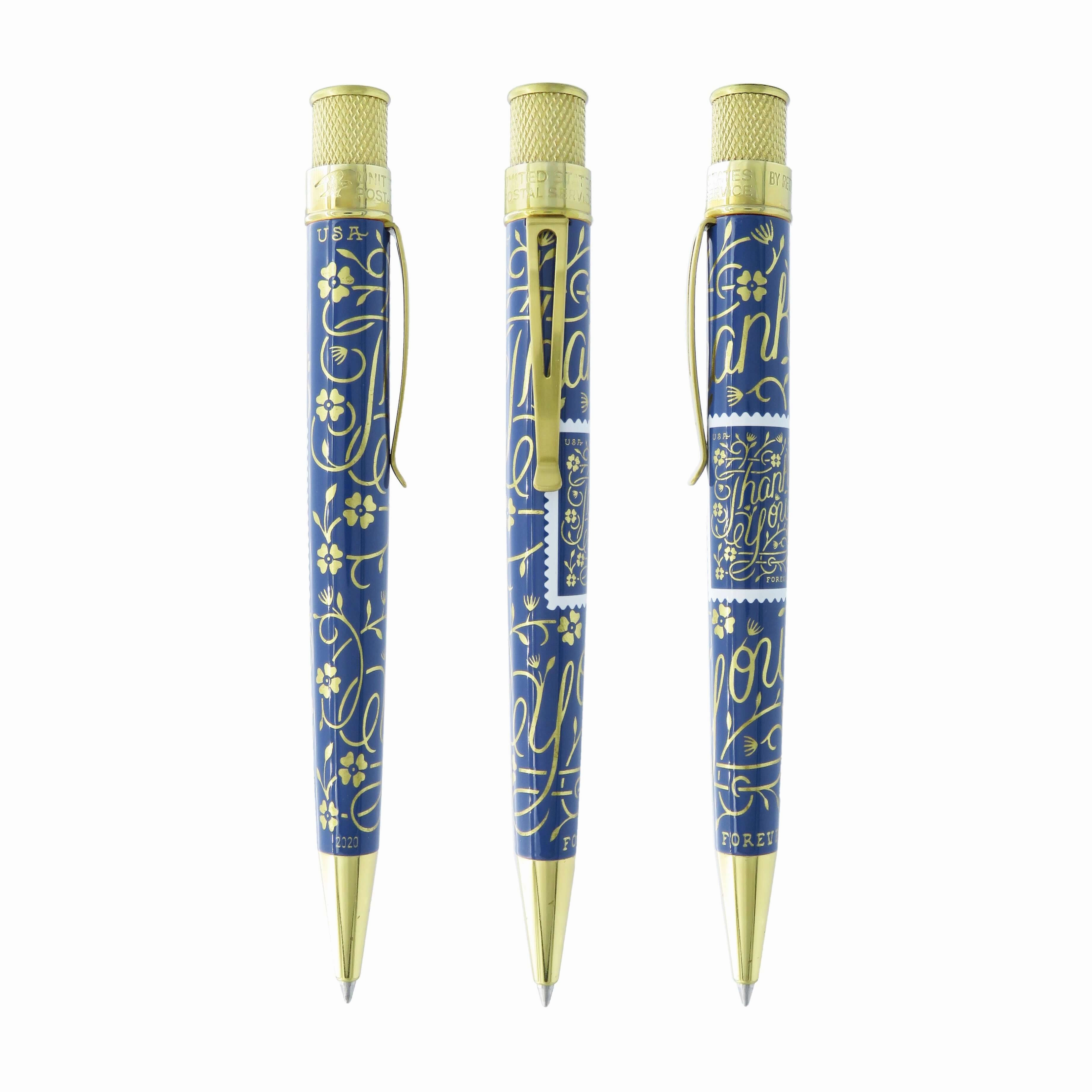 Retro 1951 Tornado U.S. Postal Service Thank You Purple Rollerball Pen original