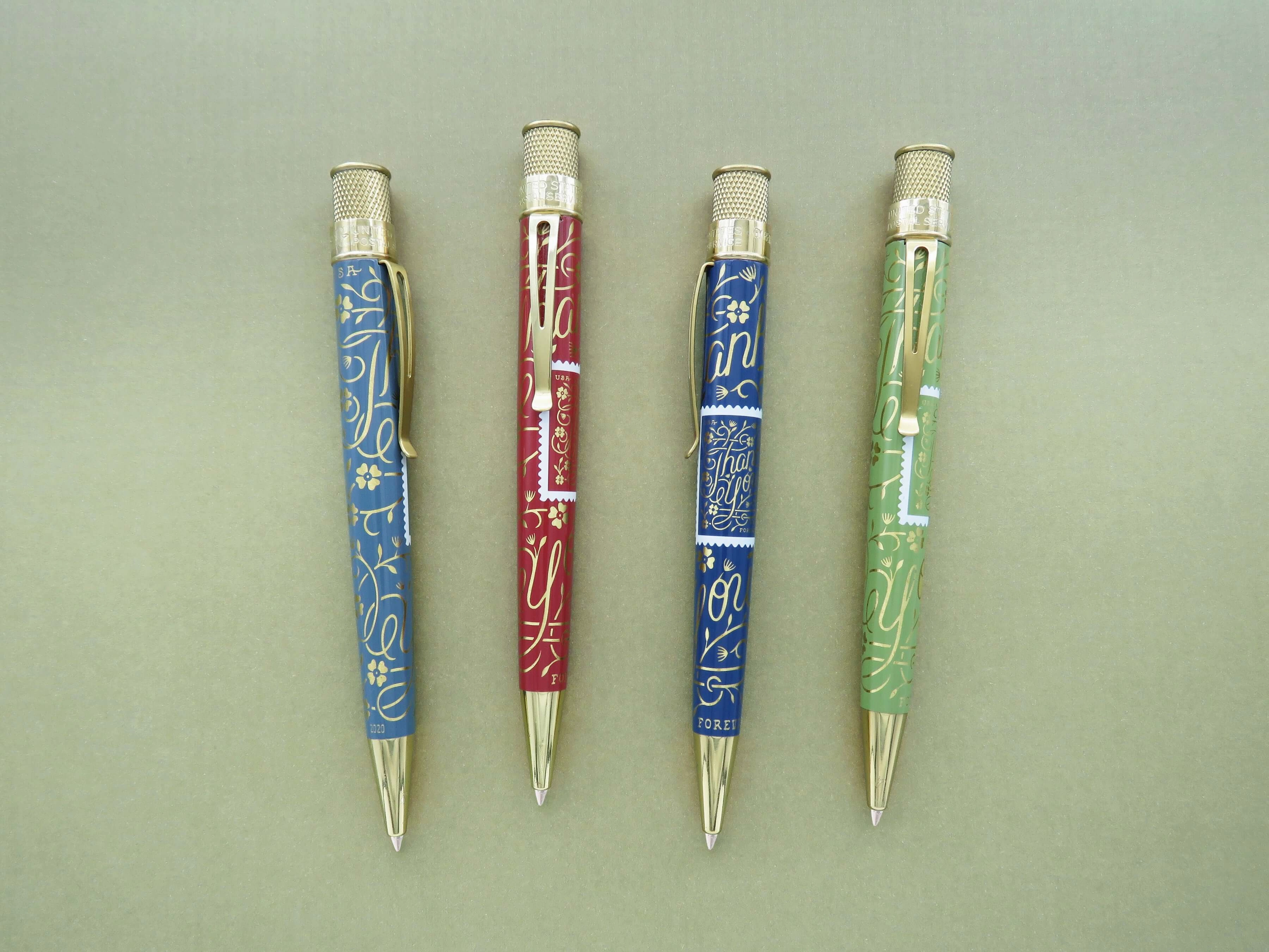 Retro 1951 Tornado U.S. Postal Service Thank You Purple Rollerball Pen boxed lasting