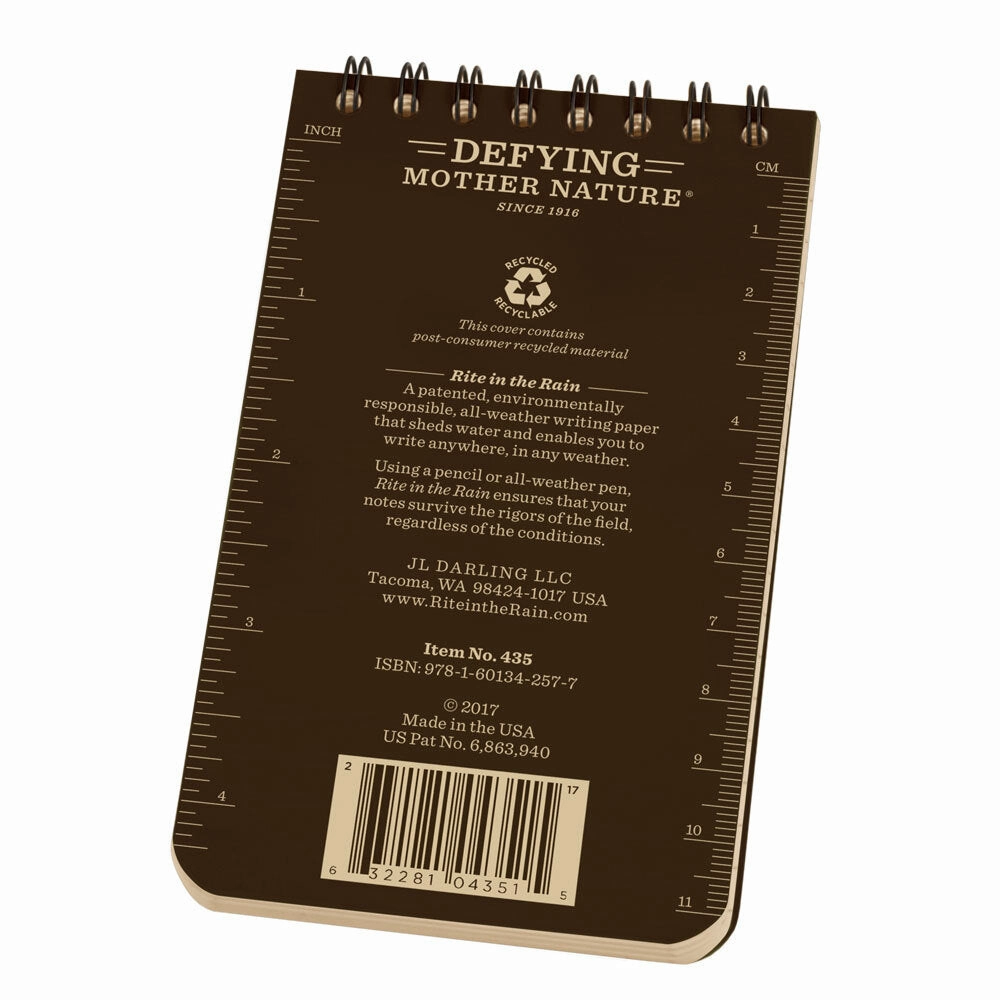 Rite In The Rain Spiral Notebook- Earth Brown- 3X5 Inches musthave wholesale