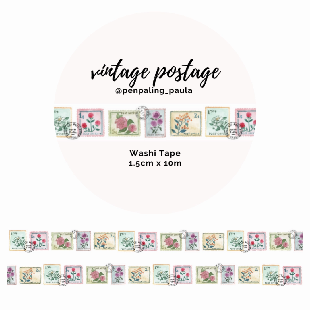 washable Vintage Postage Washi Tape