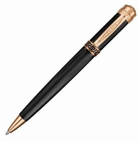 Versace Astrea Gold/Black Guilloche Ballpoint Pen cool alloy