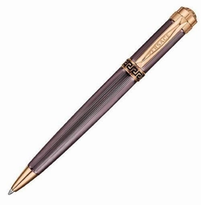 Versace Astrea Gold/Brown Guilloche Ballpoint Pen set bestselling