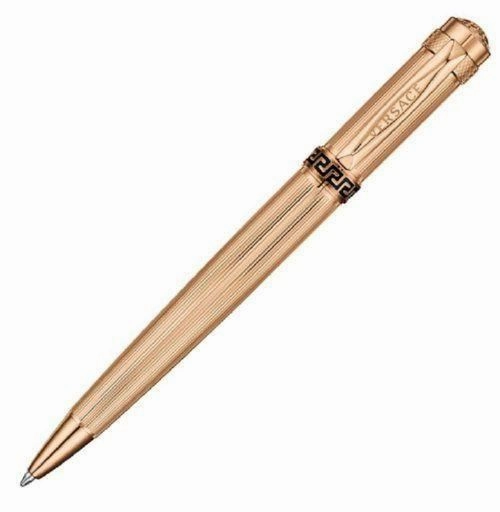bright Versace Astrea Rose Gold Guilloche Ballpoint Pen