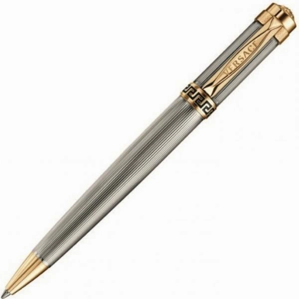 ergonomic Versace Astrea Yellow Gold Gunmetal Ballpoint Pen