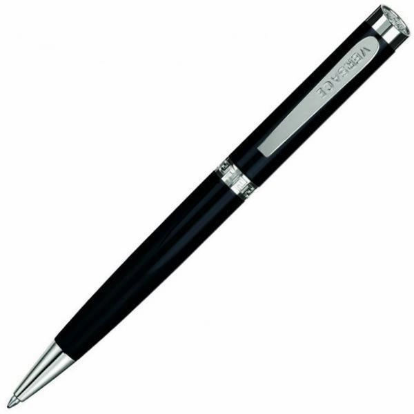 Versace Greca Black/Steel Ballpoint Pen wide finest