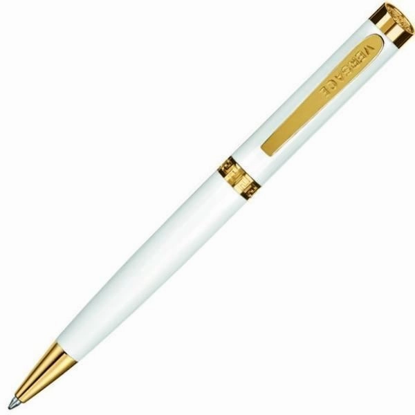 refined Versace Greca White/Gold Ballpoint Pen