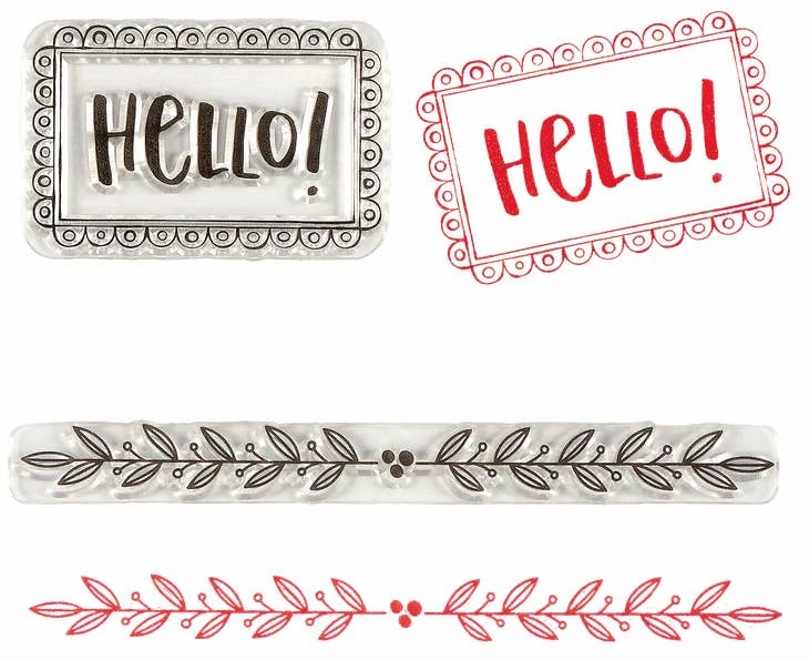 adjustable stackable Borders, Frames & Icons Clear Stamp Set