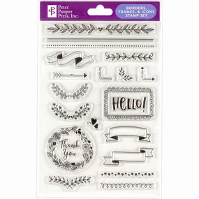 Borders, Frames & Icons Clear Stamp Set new exclusive
