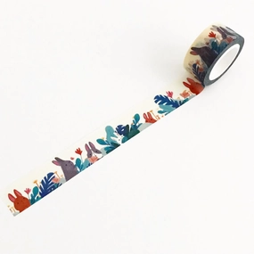 Bunnies Foliage Washi Tape plastic