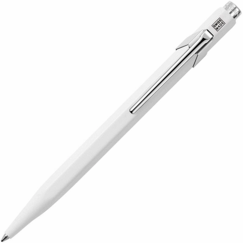 cool Caran D'Ache 849 Metal White Ballpoint Pen