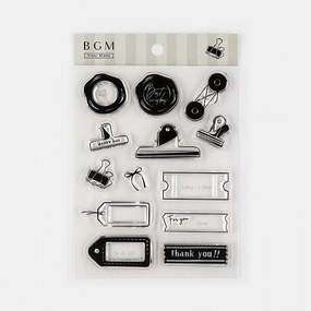Clip & Wax Seal Bgm Clear Stamp Set synthetic