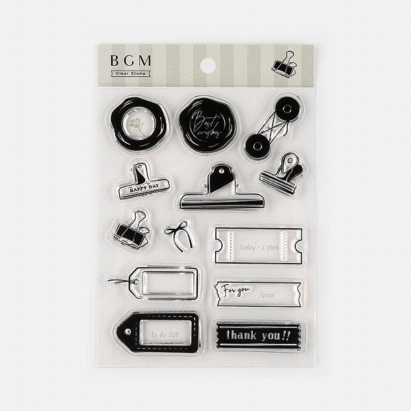 Clip & Wax Seal Bgm Clear Stamp Set synthetic