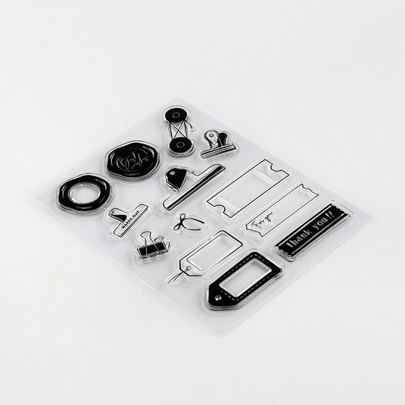 refined tall Clip & Wax Seal Bgm Clear Stamp Set