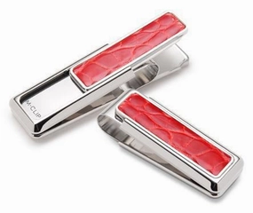 M-Clip Rhodium W/Red Alligator Money Clip set