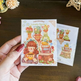 Paperaicashop Lovely Spring Sticker Pack rubber linen