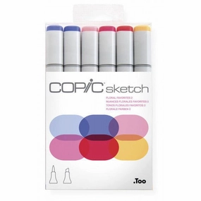 thin glossy Sketch By Copic - Floral Favorites 2 - 6Pkg