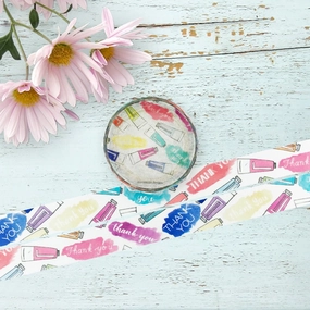 vintage robust Thank You Tube Washi Tape Round Top