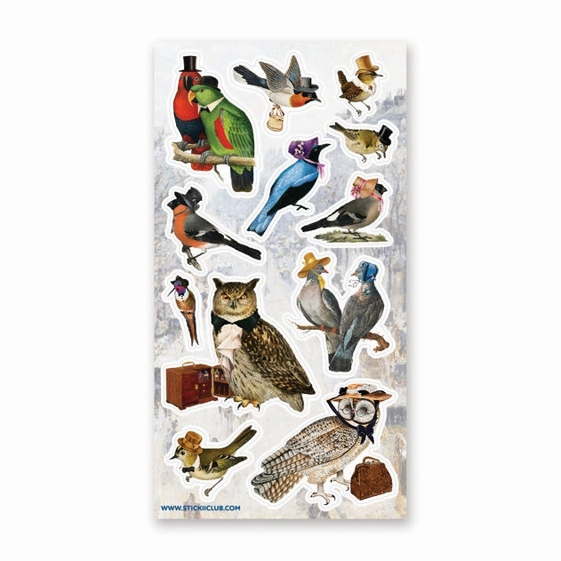 Victorian Birds Stamps Sticker Sheet multipurpose