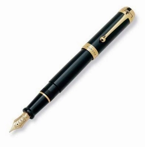 Aurora Talentum Classic Black Gold Fountain Pen springloaded
