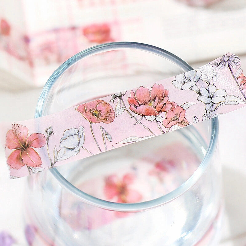 Vintage Floral Red Washi Tape tall eco