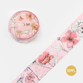 compact warm Vintage Floral Red Washi Tape