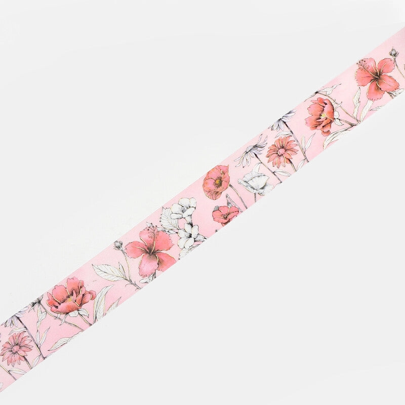 Vintage Floral Red Washi Tape tiny