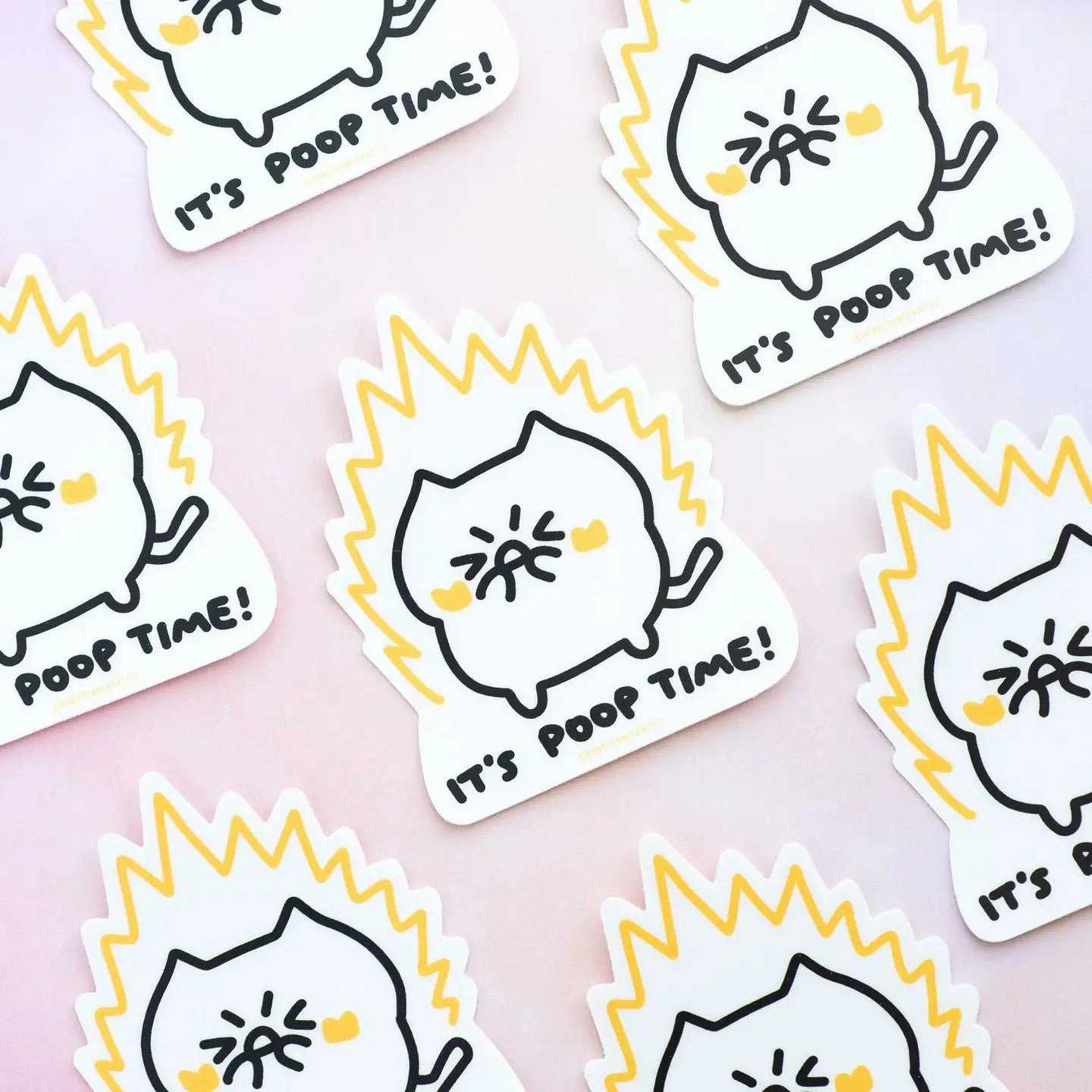 It'S Poop Time Cat Vinyl Sticker exclusive cotton