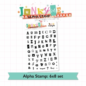 Junky Me Alphabet 6X8 Clear Stamp Set shiny
