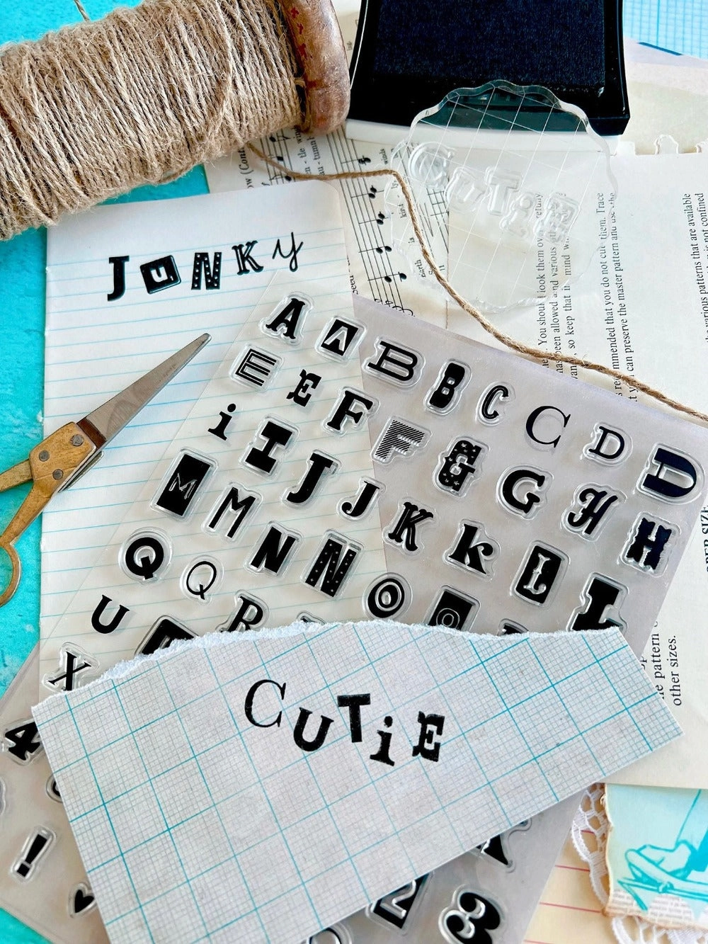 Junky Me Alphabet 6X8 Clear Stamp Set plastic