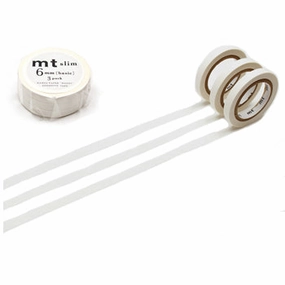 Mt Slim Matte White Washi Tapes soft steel