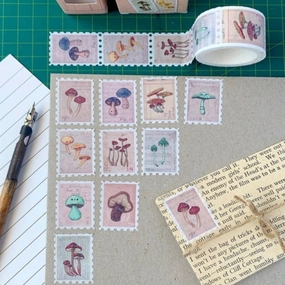 matte classic Vintage Mushroom Volume I Stamp Washi Tape