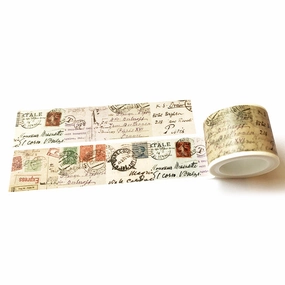 wooden Vintage Postage Stamp Washi Tape