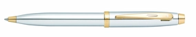 Sheaffer 100 Bright Chrome And Gold Trim Ballpoint Pen everyday short
