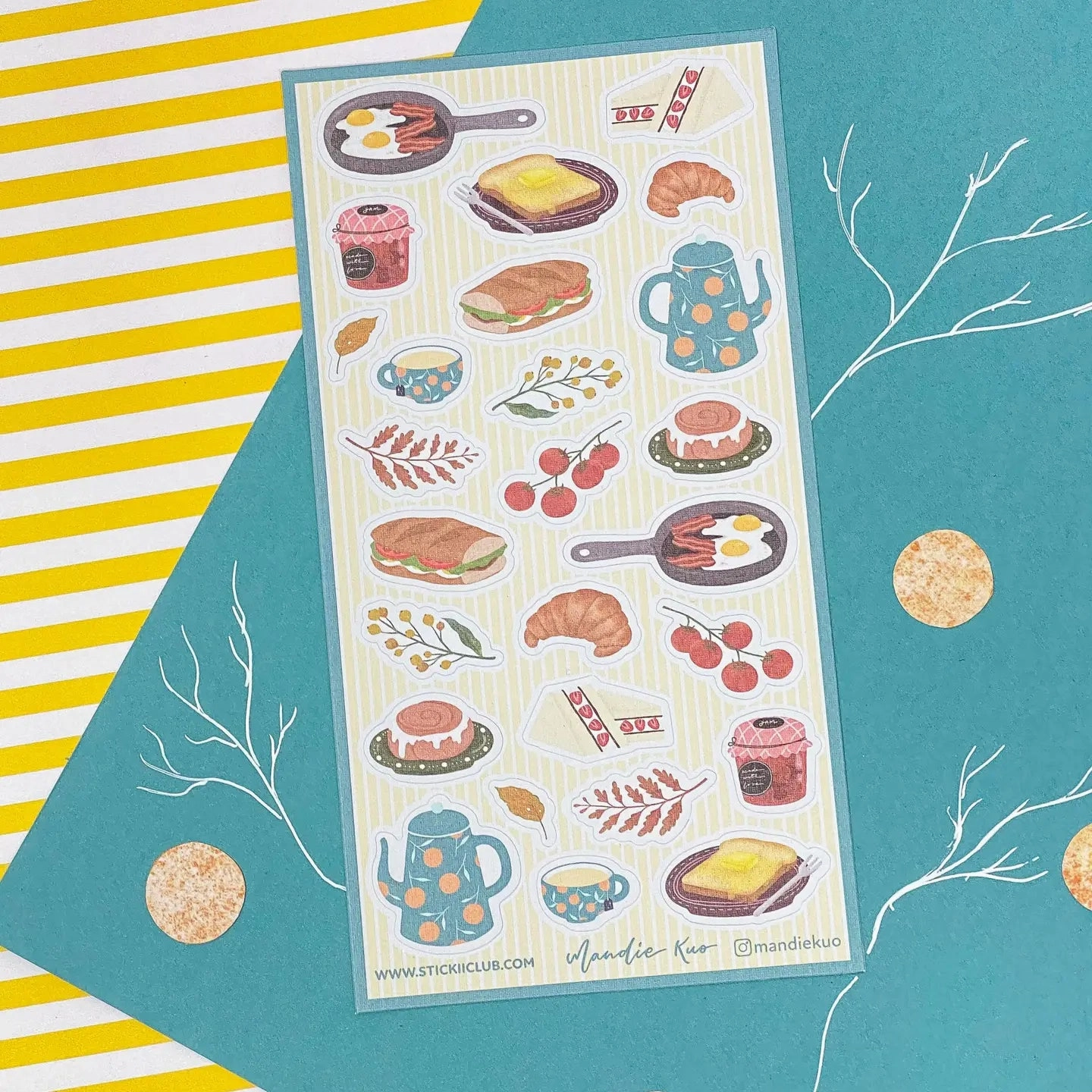 lightweight Stickii French Country Breakfast Sticker Sheet