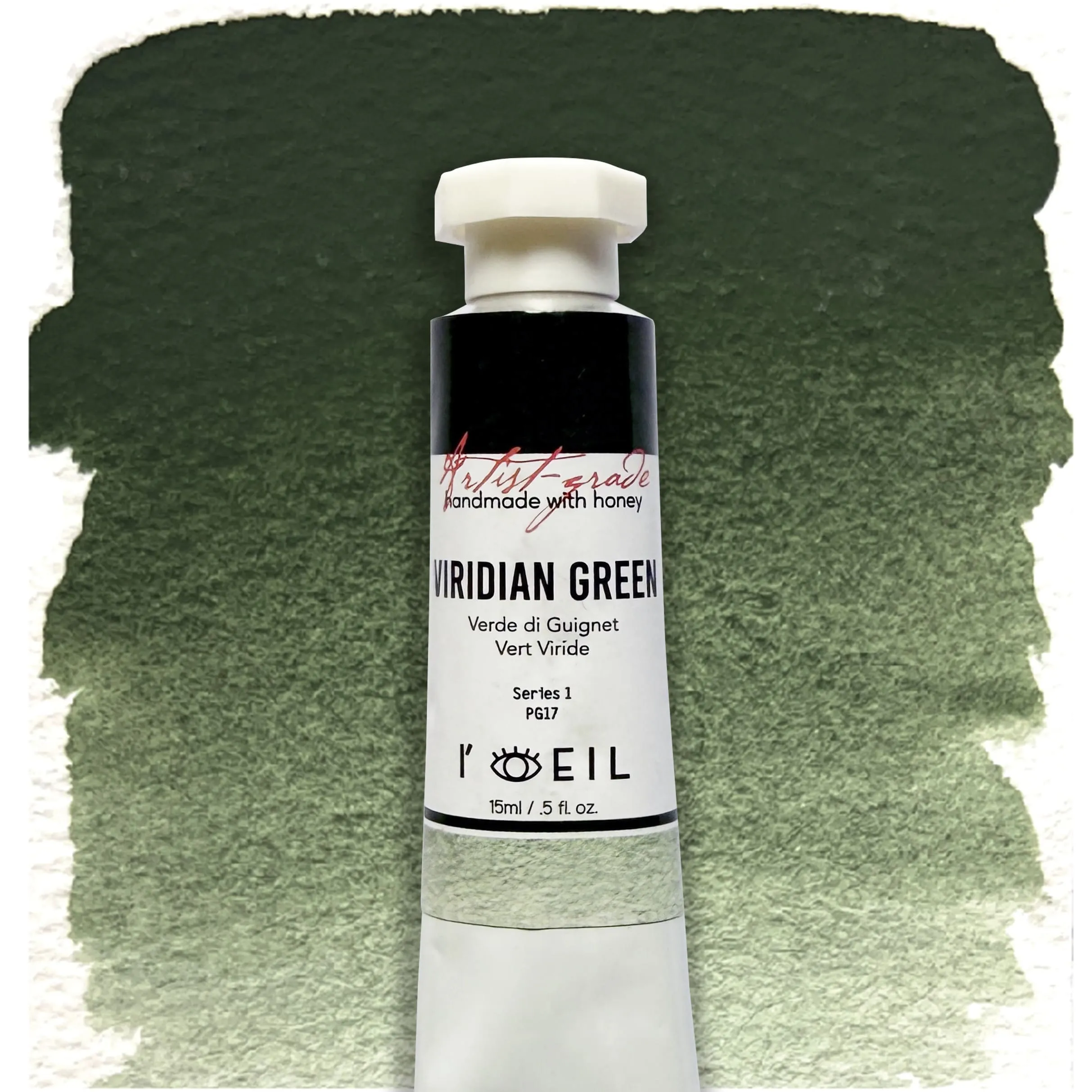 sleek set Viridian Green Pg17 - Artist Grade Handmade Honey Based Watercolor Tube 15Ml