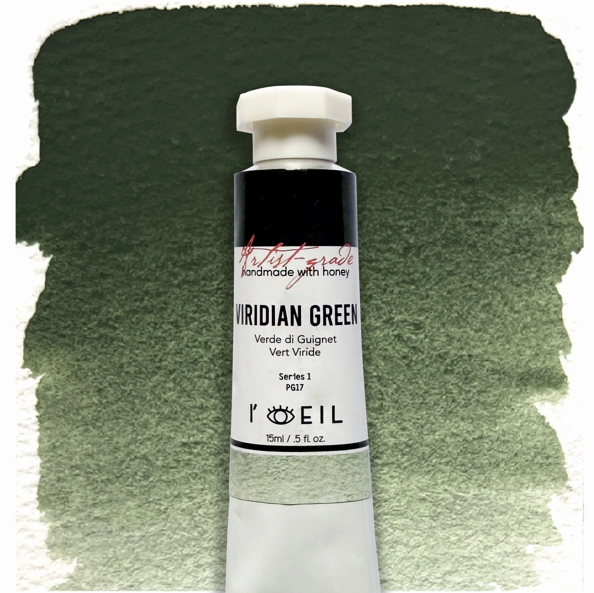 budget Viridian Green Pg17 - Artist Grade Handmade Honey Based Watercolor Tube 15Ml