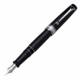 Aurora Optima Resin Chrome Black Fountain Pen latest handy