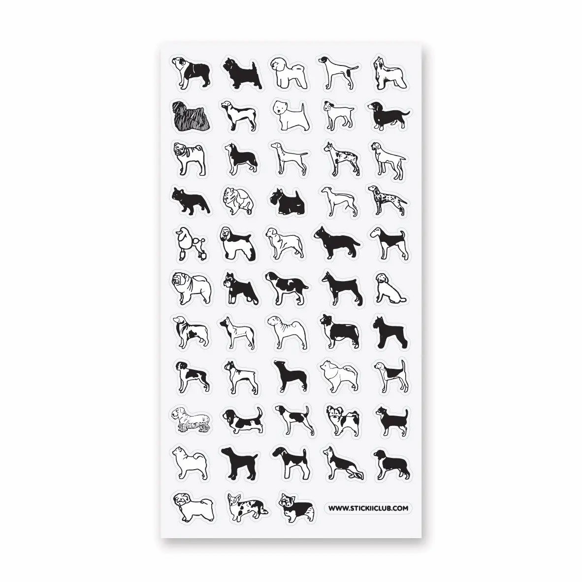 rugged B&W Dog Sticker Sheet